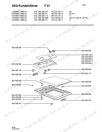 Взрыв-схема стиральной машины Aeg LAV8650 - Схема узла Section1